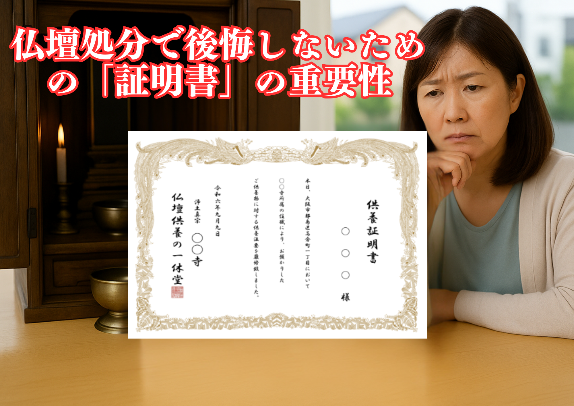 仏壇処分　証明書